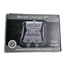 2 Bank Marine Battery Charger 5X2, 10A 5A/Bank , 3 Charging Modes