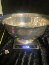 Huge Footed Sterling Silver Bowl by M Fred Hirsch Co 1154G