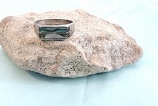 Vintage Sterling Silver 925 Abalone Shell Inlay Ring Size 7.25