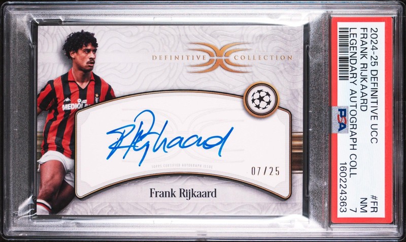 4363 Frank Rijkaard 2024 Topps Definitive UEFA Legendary On Card Auto /25 PSA 7