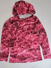 Mossy Oak Womens Fishing Pullover Size Medium Hot Pink Marbled Outdoor Gorpcore