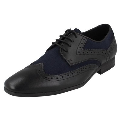 Mens Front Leather Brogue Lace Up Shoes Ideal For Smart Clothing 'Turin'