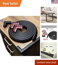 High-Density Foam Baby Proof Corner Protectors - 12ft Edge 4 Corners in Black