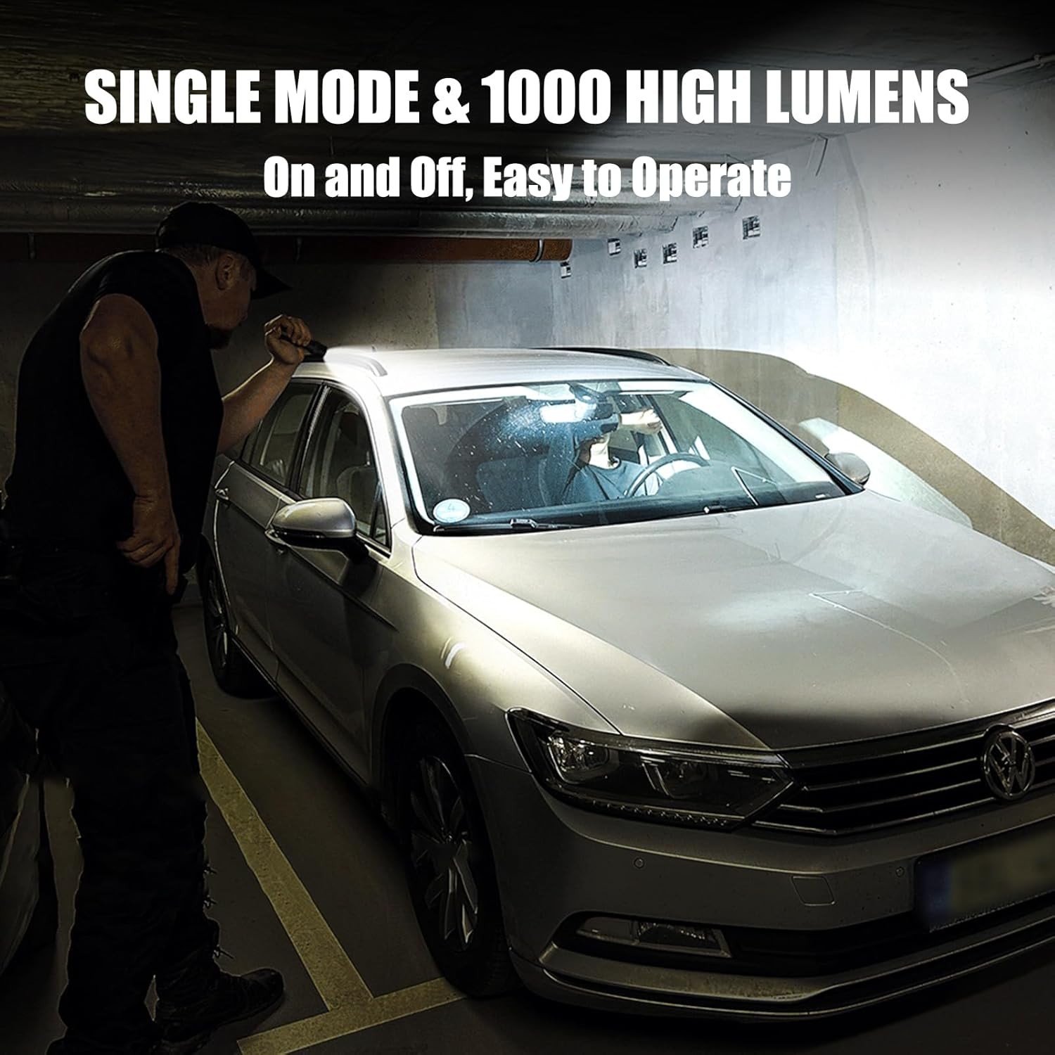 ULTRAFIRE 1000 High Lumen Tactical EDC Flashlight with Holster,Single Black 