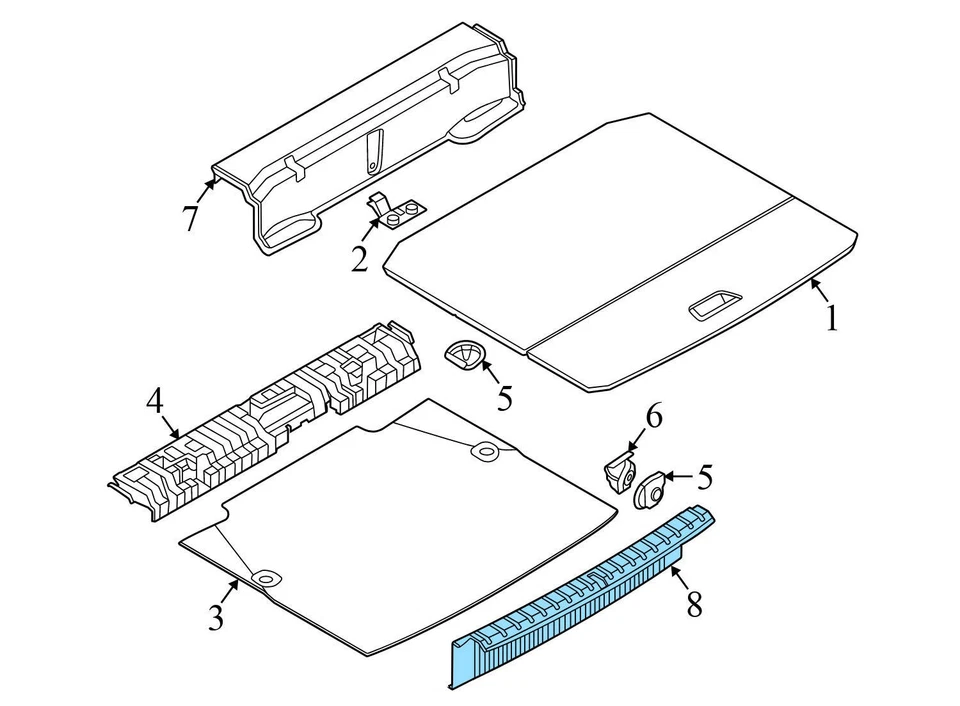 2020-2023 BMW 228I XDRIVE GRAN COUPE 2,0 л — отделочная панель защелки багажника 7475720 - Изображение 4 из 4