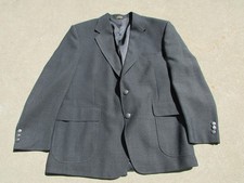 Stafford Size 42S Charcoal Gray Wool Blend Pewter Button Blazer Sport Coat