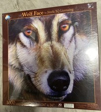 SunsOut WOLF FACE 1000 Pc Jigsaw Puzzle 26" x 26" NEW