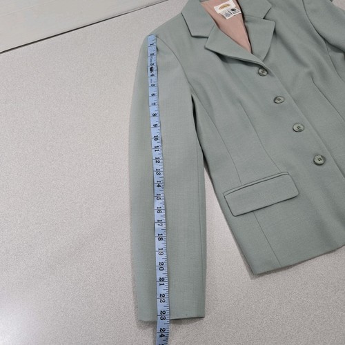 Conjunto blazer de 2 piezas para mujer Talbots talla 6 y falda talla 10 lana verde - Imagen 22 de 22