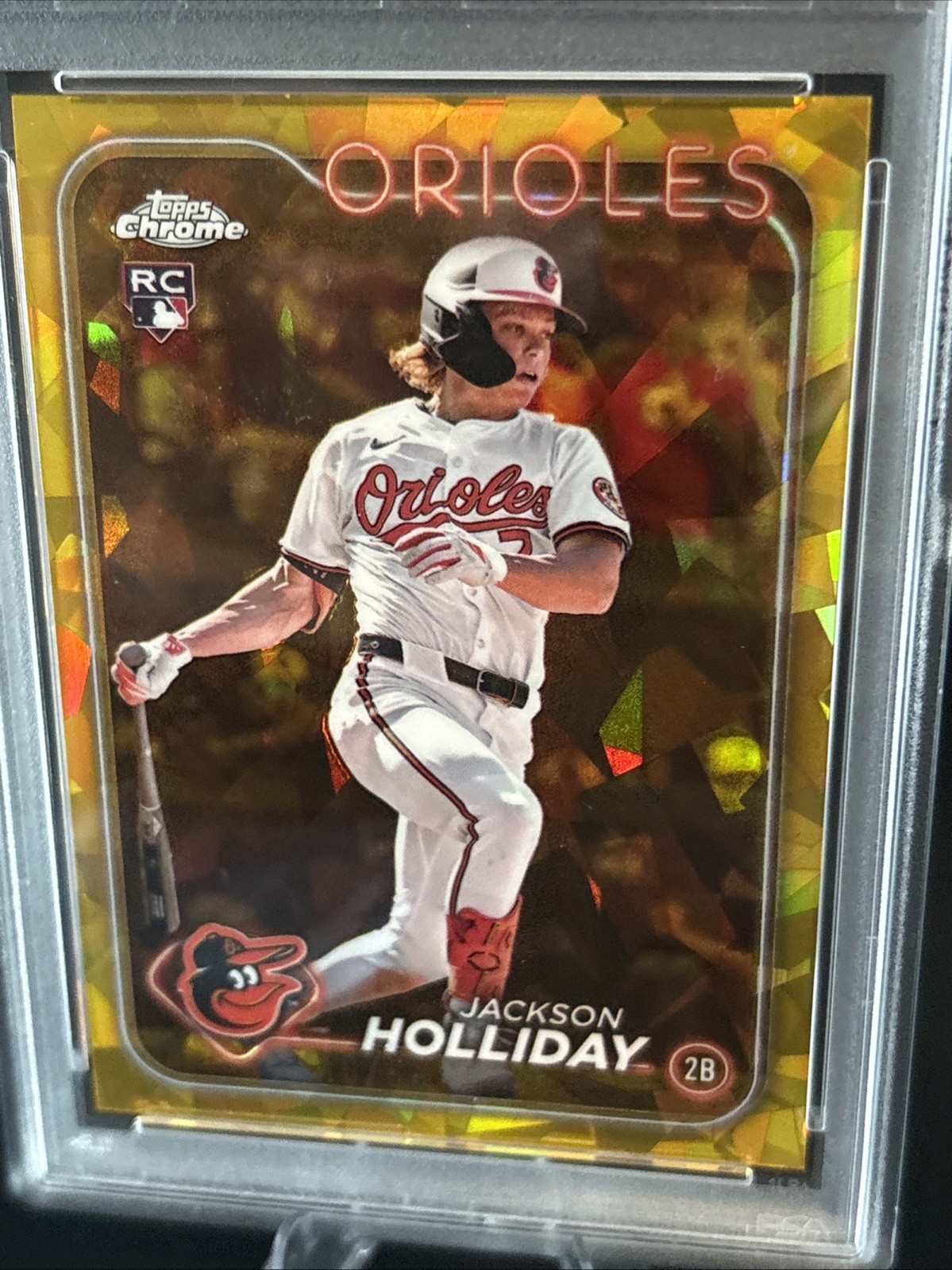 2024 Topps Chrome Update Sapphire Gold Refractor Jackson Holliday RC /50 PSA 10 view 3