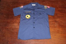 Boy Scouts of America BSA Youth Shirt Blue Large 14-16 Sewn Patches Short Sleeve