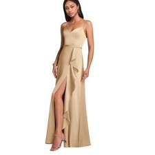 Azazie Naeem Bridesmaid Evening Dress Size 10 Mustard-yellow