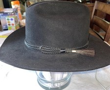 Vtg Beaver Brand XXXXX Cowboy Hat Men Size 7 Fur Felt Low Cattleman 5X