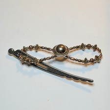 Lilla Rose Flexi Clip Mixed Metal Beaded Hair Accessory Silver Gold Tone Large