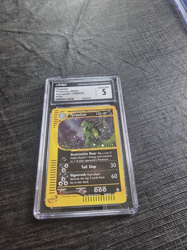 CGC 5 Tyranitar H28/H32 Holo Aquapolis Pokemon Card
