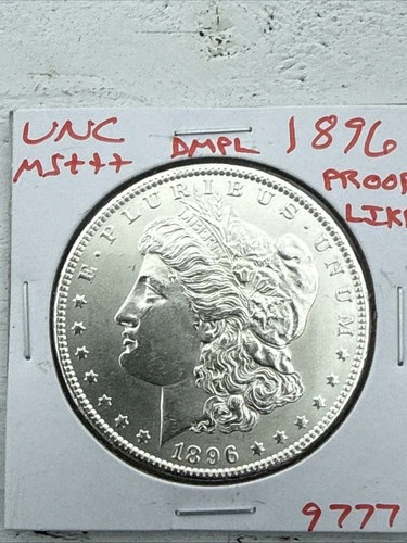 1896 BU GEM MORGAN SILVER DOLLAR UNC MS+++ DMPL U.S. MINT RARE COIN 9777