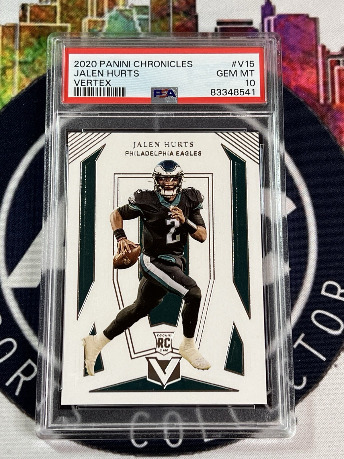 2020 Panini Chronicles Jalen Hurts RC Rookie Vertex #V15 Eagles SB MVP - PSA 10