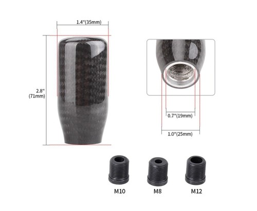 6 speed Carbon Fibre Gear Shift Knob for Nissan Subaru Toyota Ford Holden KIA - Picture 5 of 5
