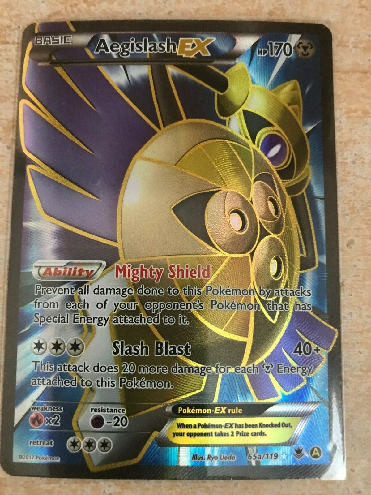 Mavin  AEGISLASH EX 65/119 Ultra Rare XY Phantom Forces Pokémon Card