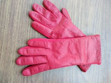Vintage Van Raalte Women's Red Leather Driving/Casual Gloves - One Size