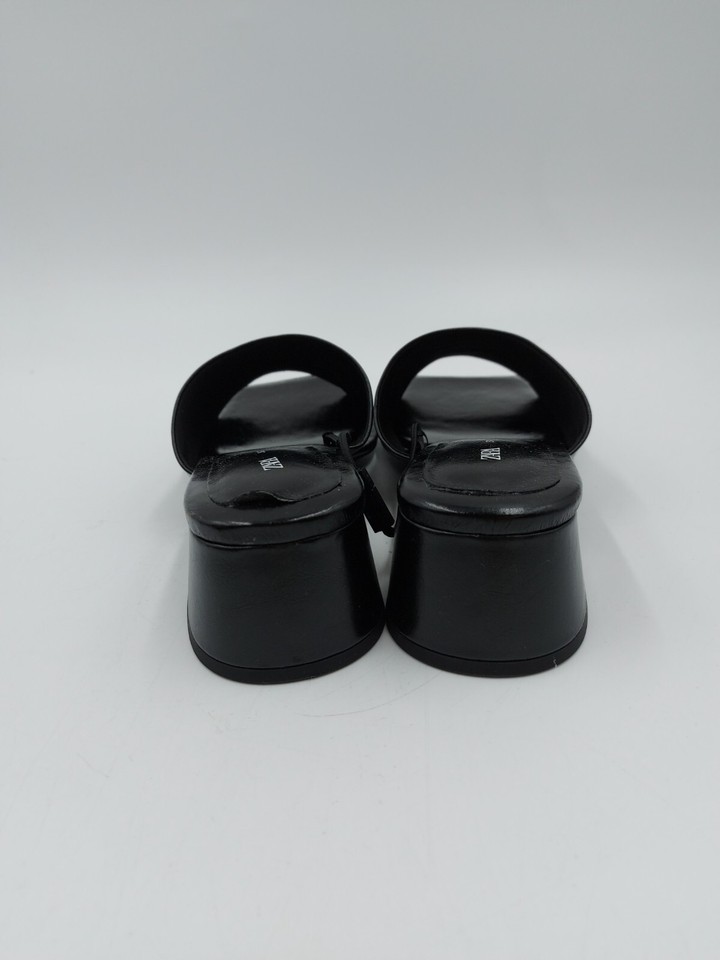 ZARA black heeled mules size 5 38 BNIB eBay