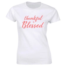 Thankful and Blessed Crew Neck T-Shirt for Women