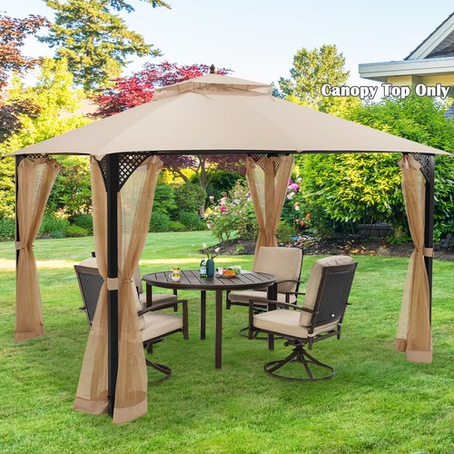 Cubierta de dosel de doble nivel para patio de 10' x 12' exterior - Imagen 3 de 13