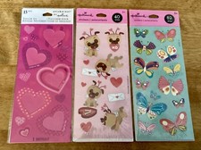 3 Packages of Hallmark Stickers, 107 Total, Valentine  s Day Themed, NIP