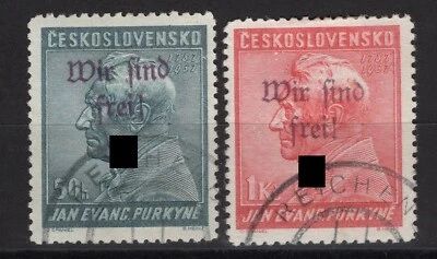 Sudetenland Reichenberg Gedenkausgabe Mi.Nr. 120-21; falsch gestempelt m. Befund - Bild 1 von 2