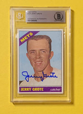 1966 TOPPS JERRY GROTE #328 AUTHENTIC AUTO BECKETT CERTIFIED METS