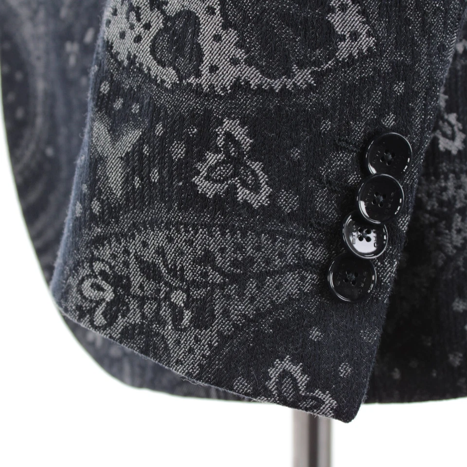 Abrigo deportivo Etro nuevo sin etiquetas mezcla de algodón/lino talla 50 (40 EE. UU.) en azul y gris cachemir Foto 3 de 4