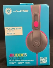 JLAB JBuddies Kids On-Ear Folding Kids Headphones - Pink New in Sealed Box