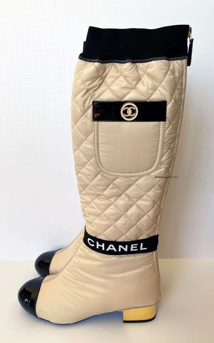 Chanel Boots BlackWhite 375  Laulay Luxury