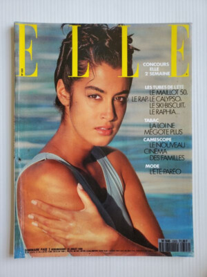 1990 Fr ELLE magazine YASMEEN GHAURI Eva Herzigova Emma Sjoberg