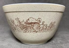 Vintage Pyrex Forest Fancies Mushroom 401 Bowl 1.5 Pint 750 ml Glass Mixing Tan