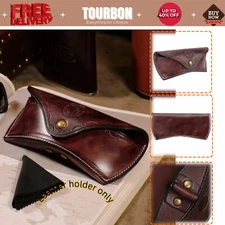 Tourbon Leather Eyeglasses Carry Case Sunglasses Eyewear Protection Box Travel