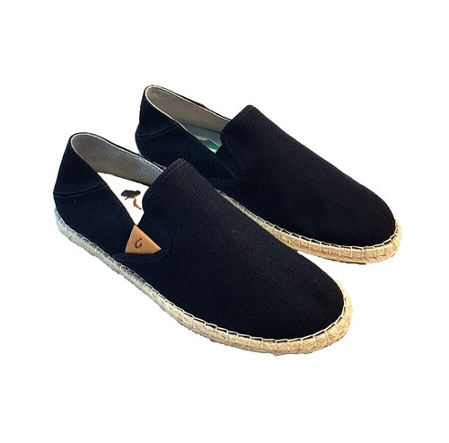 Olukai Mens Moloa Moc Toe Loafers Black Leather Slip On  display picture 1