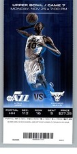 Chicago Bulls vs Utah Jazz 11/25/2013 Full Ticket -  Jeremy Evans