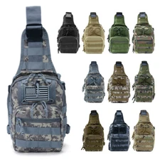 Outdoor Tactical Sling Bag Military MOLLE Crossbody Pack Chest Shoulder Backpack