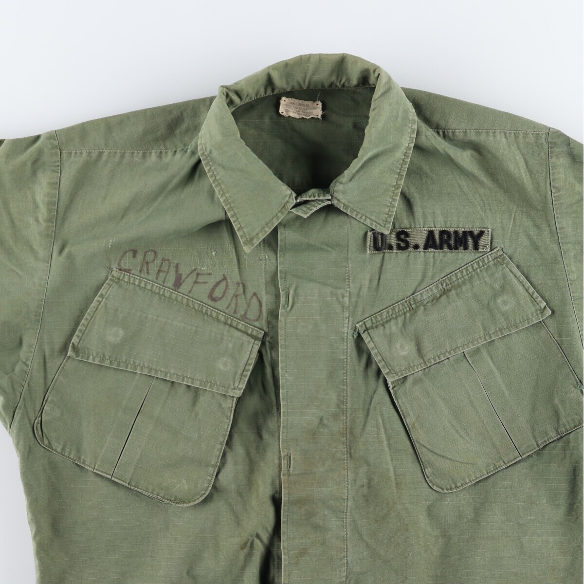 米軍実物 US.ARMY 60's 4th JUNGLE FATIGUE S-L 60'S US Military Jungle Fatigue 4th Military Combat Jacket