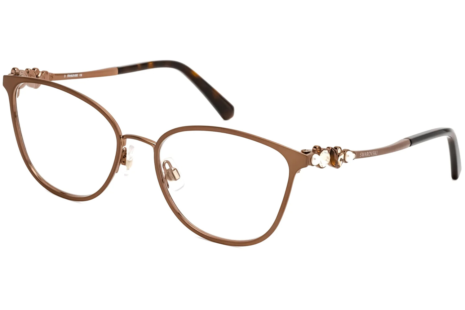 Металлическая оправа для оптических очков Swarovski SK 5368 049 Коричневый Кошачий глаз 53-17-145 RX 27890₽