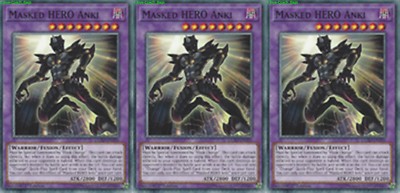 Masked HERO Anki LEHD-ENA36 X 3 Mint YUGIOH Effect Fusion Monster