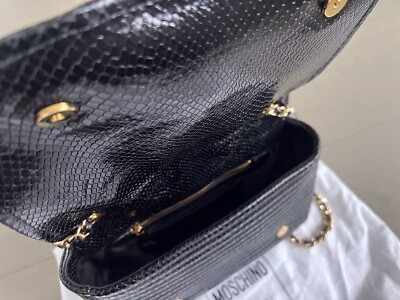 MOSCHINO Biker Snake Effect Black Crossbody Bag | eBay