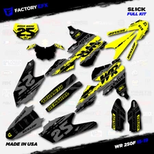 Gray & Yellow Slick Racing Graphics Kit fits Yamaha 15-19 WR250F WR 250F Decals