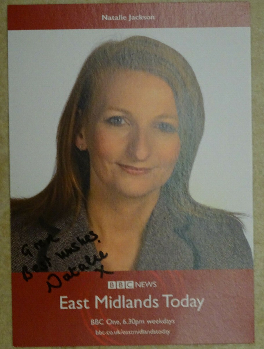 Natalie Jackson BBC East Midlands Today Signed Card UK