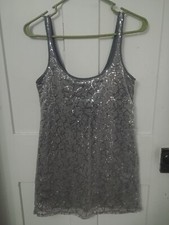 Express Women's Gray Silver Sequin Mini Dress Size Small