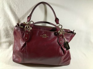Large Burgundy Genuine COACH Leather Handbag | eBay