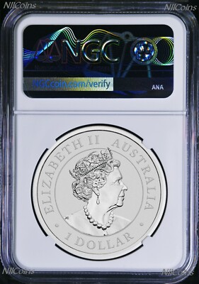 2024年 オーストラリアコアラ NGC MS70 8353935-205 2022 P Australia Silver Koala NGC MS 70 $1 1 oz Coin FR Flag Label