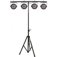 IMPIANTO LUCI DJ DISCOTECA PSICHEDELICHE LED RGB 4 par 36 + stativo a "T" party