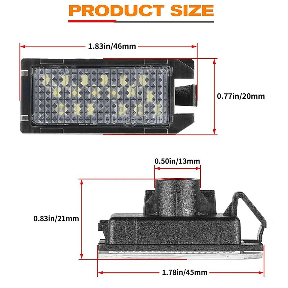 2PCS/SET White LED License Plate Light For Jeep For Grand For Cherokee
