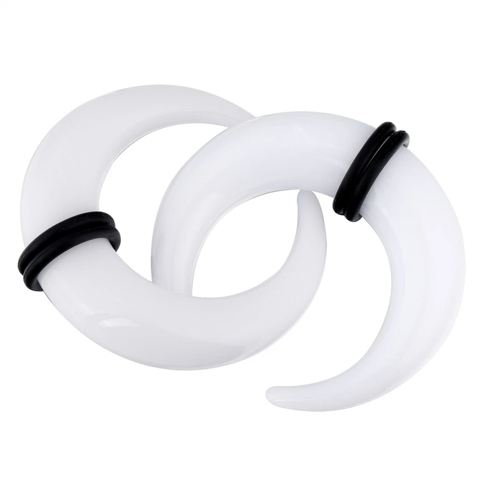 Kit de 16 piezas de anillos de tabique pinza cónica acrílica en forma de C calibres 14G-00G Foto 2 de 4